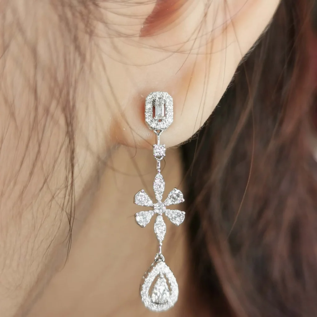 แบบ ต่างหูเพชรแท้ เครื่องประดับเจ้าสาว ต่างหูเจ้าสาว Bride Earring